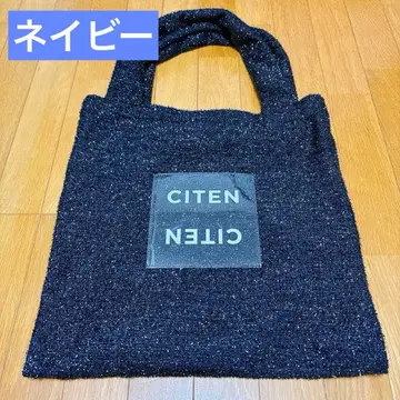 CITEN 키라키라 클리어 로고 토트백 네이비