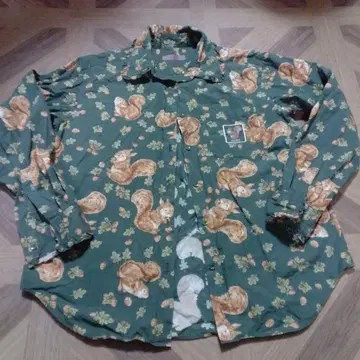 Pink House 다람쥐 패턴 긴팔 셔츠