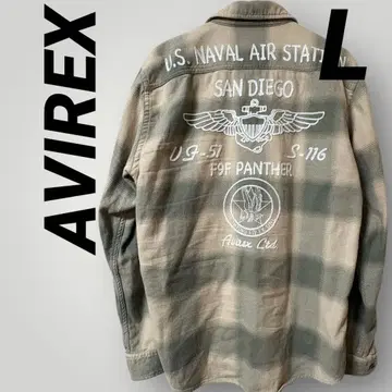 AVIREX U.S. NAVAL AIR STATION 긴팔 셔츠 L