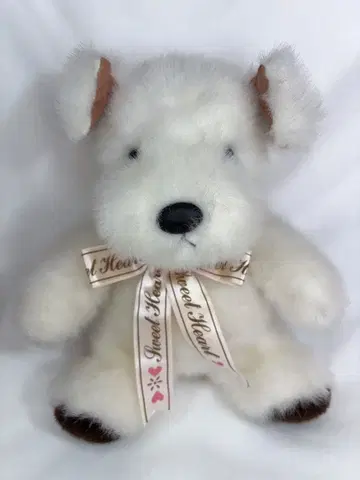산애로우 화이트 강아지 봉제 인형 테리어견 쇼와 레트로