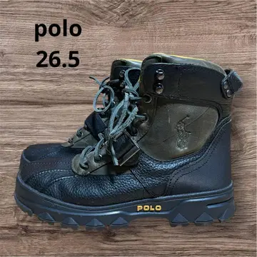 POLO 하이컷 가죽 부츠 블랙/올리브