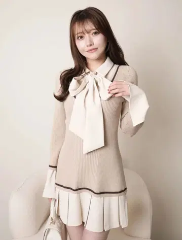 LIP SERVICE 셔츠 도킹 플리츠 원피스