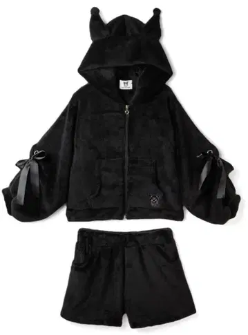 GRL 산리오 쿠로미 리본 후드티 숏팬츠 셋업