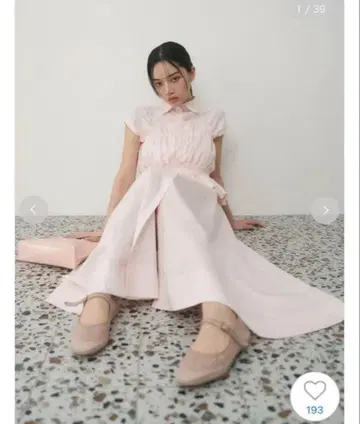 Sustainable 뷔스티에 콤비 셔츠 원피스 SNIDEL 라이트 핑크