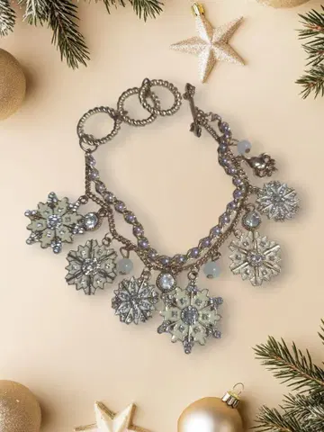 크리스마스 팔찌 골드 눈꽃