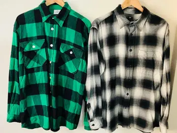 유니클로 플란넬 셔츠 XL & 로스코 플란넬 셔츠 L 2개 세트