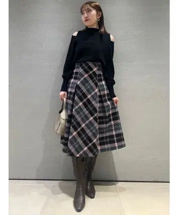 [ 새상품 ] 스나이델 로빙 체크 롱 스커트