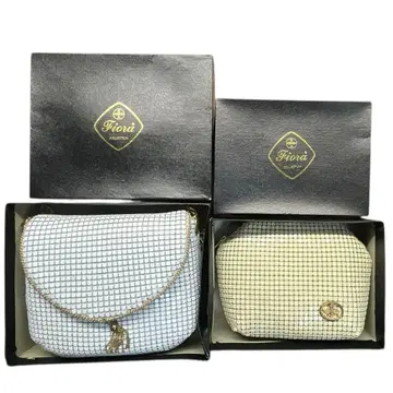 Fiora 메쉬 파우치 & 숄더백 2종 세트 골드 체인 포함