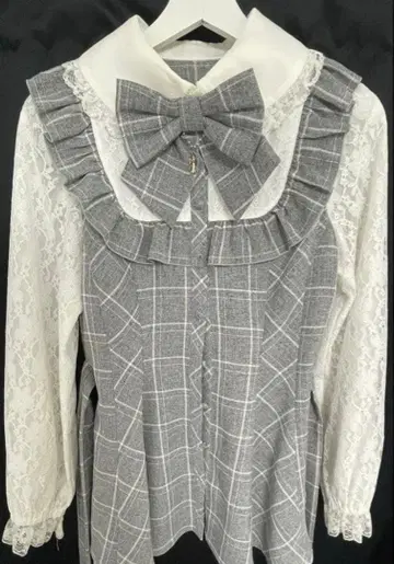 레이스 소매 프릴 요크 셋업 허니 Secret Honey 그레이