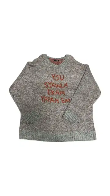 JEANASIS 메시지 자수 그레이 니트 스웨터