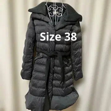그레이 롱 다운 자켓 38 벨트 포함