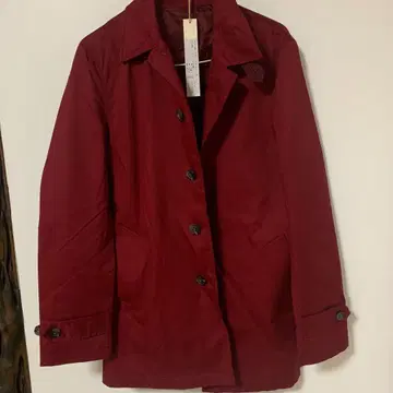 HK 캐주얼 후디드 코트 트윌 레드 빨간색 코트 자켓