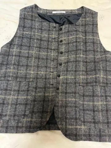 nachukara 체크 무늬 베스트