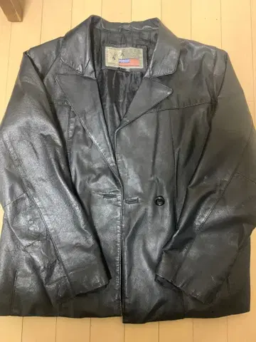 American Leather 블랙 가죽 자켓