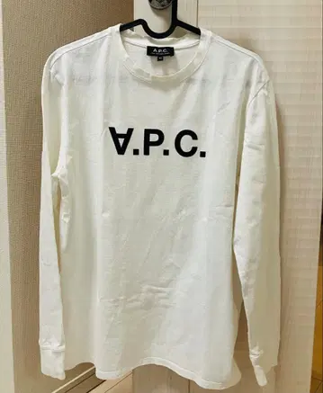 A.P.C. 화이트 롱 슬리브 티셔츠 남성용 XS