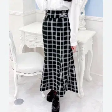 택 포함 새상품 MARS PrincessMelody 체크 무늬 롱 스커트