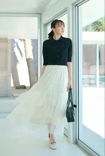 COCO DEAL 튤 캉캉 스커트 화이트