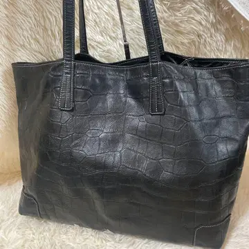 새상품급 아니아 토트백 비즈니스백 블랙 악어 엠보싱 대용량 A4