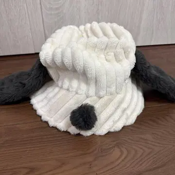 강아지 귀 달린 버킷햇 ( 화이트 그레이 )