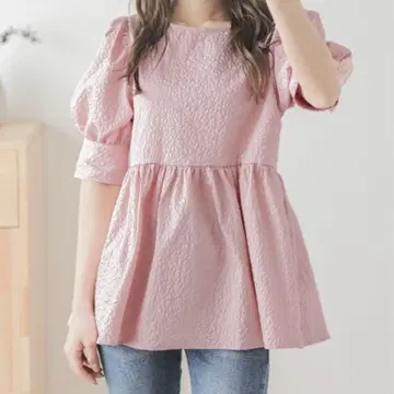 핑크 반팔 튜닉