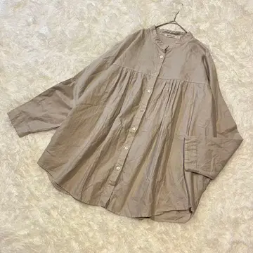 SUN VALLEY 선밸리 개더 블라우스 베이지 면 100 내추럴