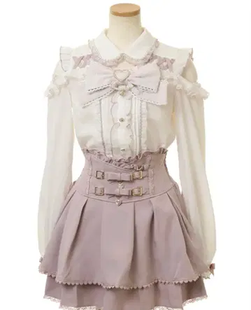 LIZLISA 리즈리사 BIG 리본 오픈 숄더 블라우스 핑크