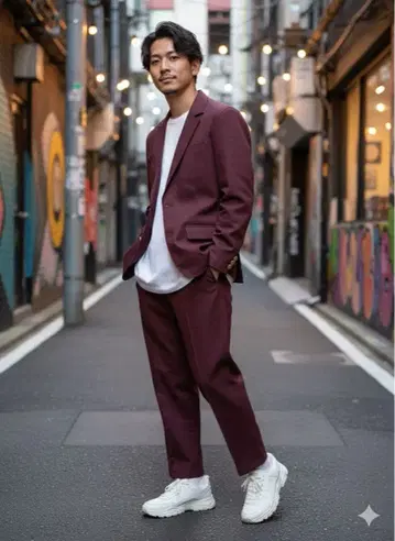FACTOTUM 버건디 캐주얼 수트