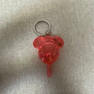 미키 아크릴 키링 클리어 핑크