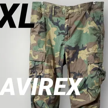 AVIREX 카모플라쥬 카고 팬츠 복수 포켓 밀리터리 XL