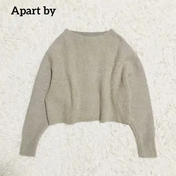 Apart by CN 라쿤 네이비 보트넥 풀오버 니트 베이지