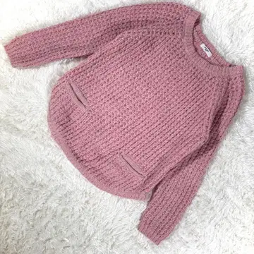 내추럴 뷰티 베이직 [ M ] 핑크 부클 니트 래글런 소매