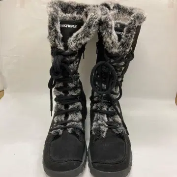 SKECHERS 스케쳐스 퍼 롱 부츠 블랙 23.5cm