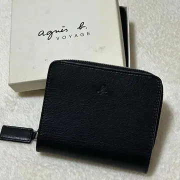 [ 새상품 미사용 ] agnes b 이단 접이식 지갑 에네스베 소가죽