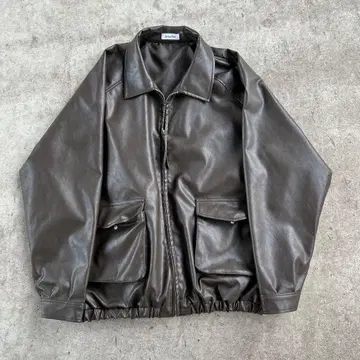 BrokenBase 인조 가죽 블루종