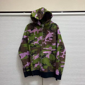 xlarge 카모플라쥬 지퍼 후드티 더블