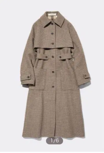 GU x rokh 체크 무늬 코트 S 사이즈