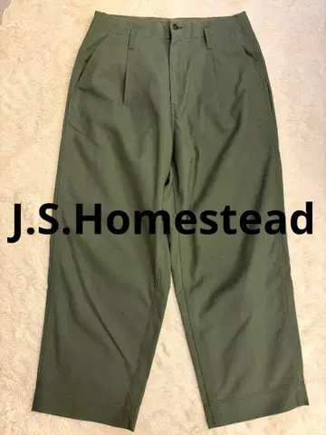 올리브 그린 와이드 팬츠