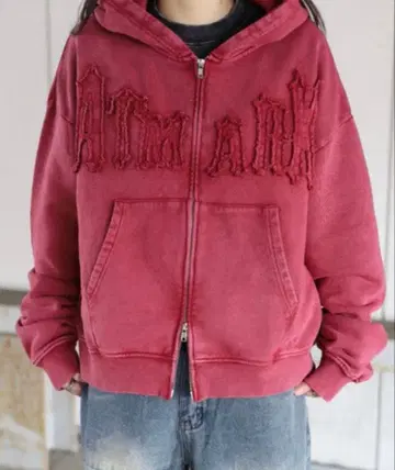 ATMARK 집업 후드티 빨간색