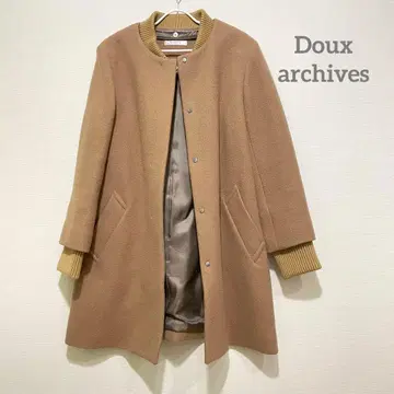 새상품급 Doux archives A라인 코트 소매 리브 카멜 M 울