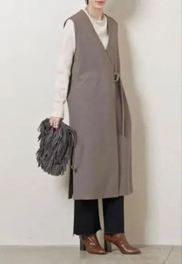 [ UNITED ARROWS 유나이티드 애로우즈 ] 베이지 롱 베스트