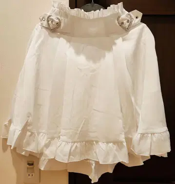 DearMyLoveWhip 최애 컬러 사이드 반짝이 버클 서스펜더 스커트