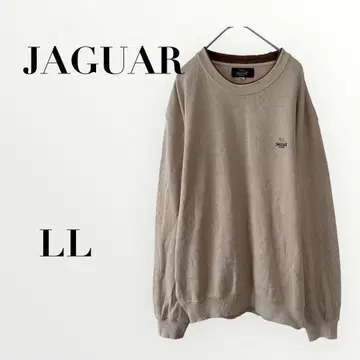재규어 클럽 맨투맨 자수 로고 베이지 XL 빅 실루엣 90s풍