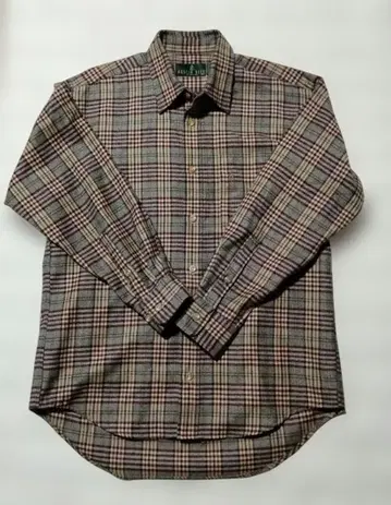 AUSTIN REED 체크 무늬 긴팔 셔츠 M 모 100%