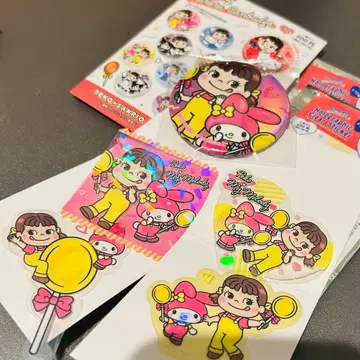 후지야 마이멜로디 캔뱃지 & 스티커 세트