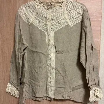 KAZUMI x 사만사 모스모스 린넨 레이스 블라우스 베이지