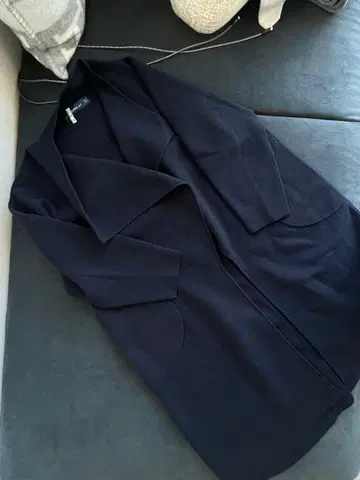 Zara 네이비 롱 코트 오픈 프론트