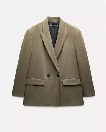 ZARA 더블 브레스트 사양 오버 사이즈 블레이저 카키