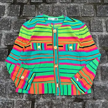 한 점뿐인 an an ROBE 90s 멀티 보더 올 패턴 자켓