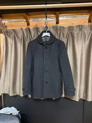 TOMMY HILFIGER 다크 그레이 피 코트