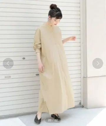 [카구레] 긴팔 코튼 셔츠 원피스